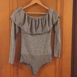 Frilled knit bodysuit